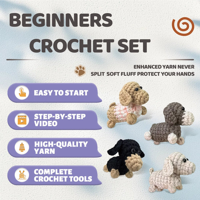 YAMAXIN 4PC Dog Crochet Needle DIY Kit