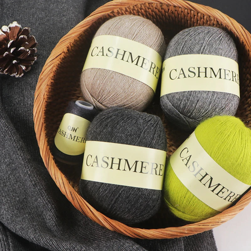 QJH 50+20g Cashmere Yarn Knitting Hand-knitted High-grade Worsted Woolen Wool for Cardigan Hat Sweater Mongolian Cashmere Thread
