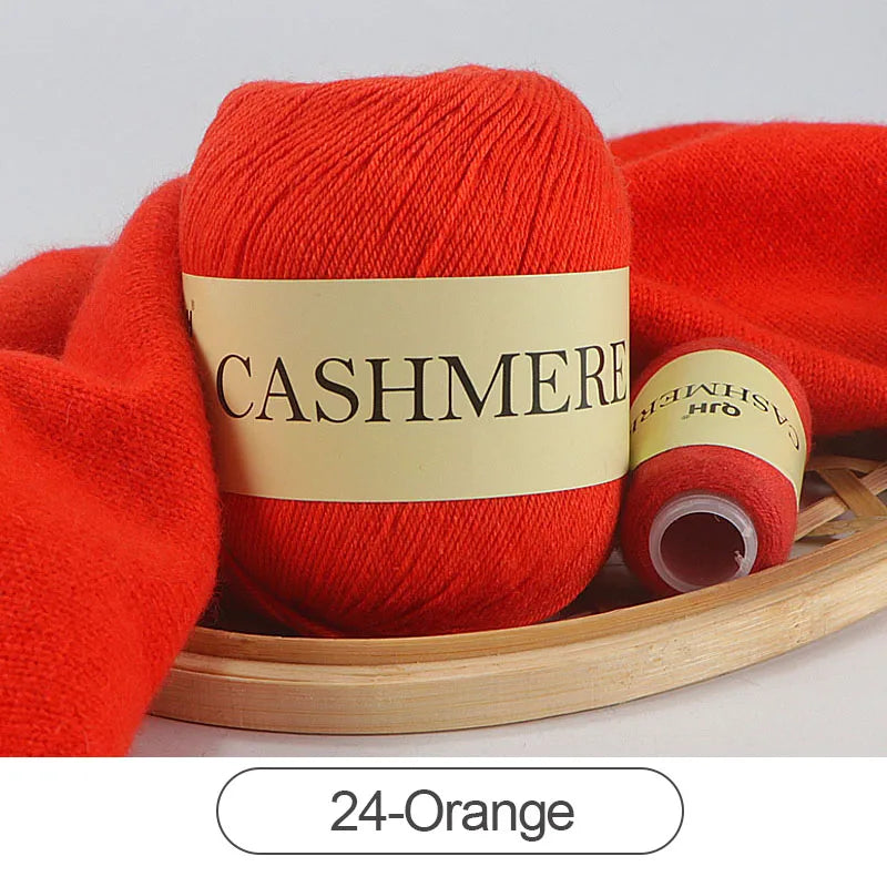 QJH 50+20g Cashmere Yarn Knitting Hand-knitted High-grade Worsted Woolen Wool for Cardigan Hat Sweater Mongolian Cashmere Thread