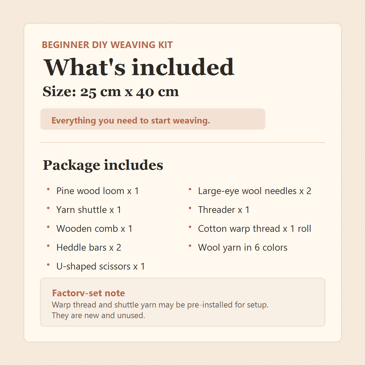 Beginner DIY Weaving Kit - Create Your First Woven Piece